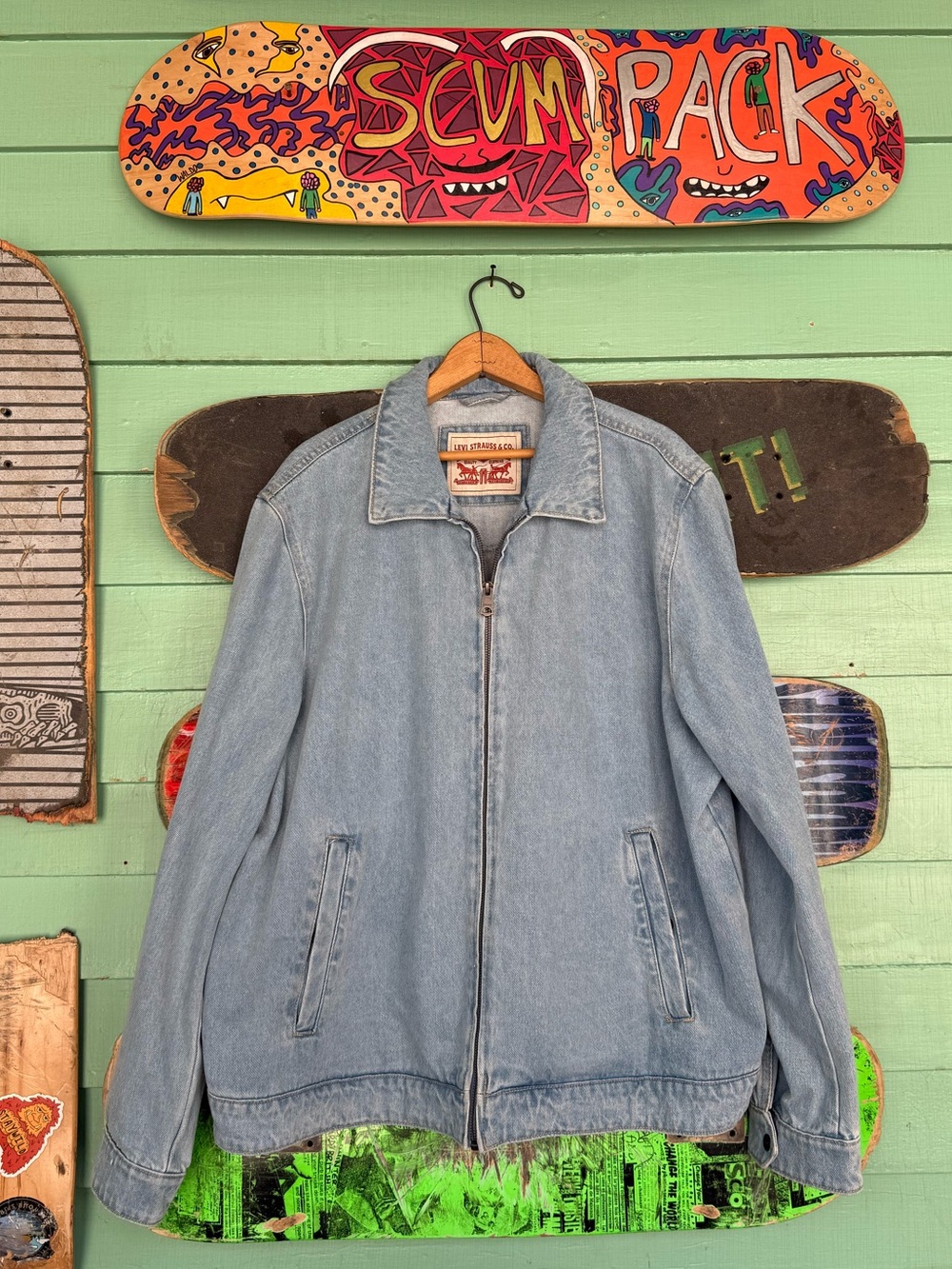 Levi's Light Blue Denim Zip Jacket - Men's